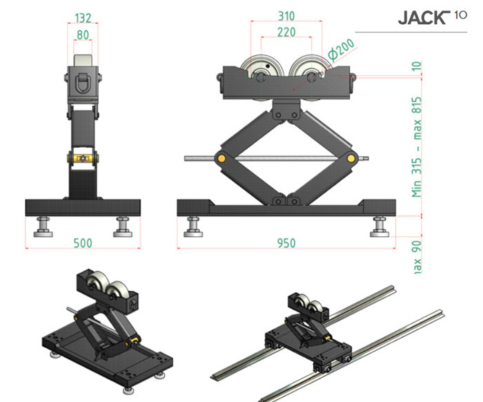 Jack 10 регулируемые по высоте тележки - фото 5 - id-p73900133