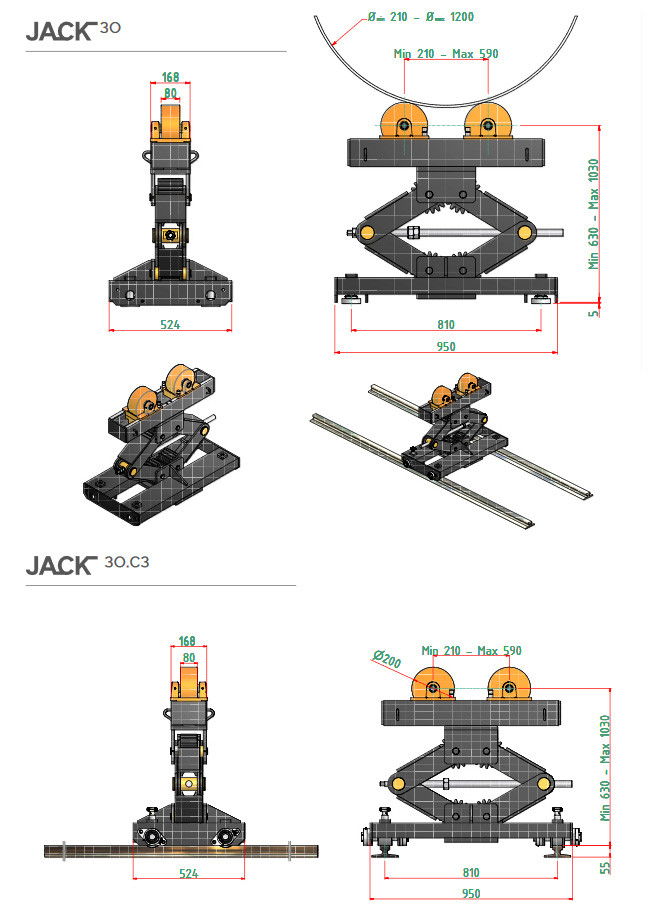 Jack 30 регулируемые по высоте тележки - фото 5 - id-p73900185
