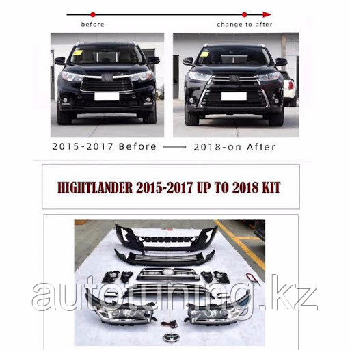 Рестайлинг комплект на Toyota Highlander XU50 c 2013-2016 под 2017-2019 г. - фото 1 - id-p73468783
