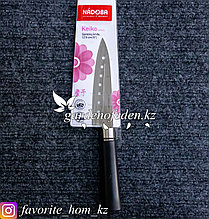 Японский кухонный нож "Сантоку". Материал: Металл/Пластик. Цвет: Серебристый/Черный. Длинна лезвия: 12.5см.