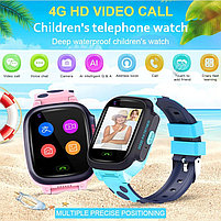 Детские Gps смарт часы с видеозвонком с 4G (голубые), фото 2