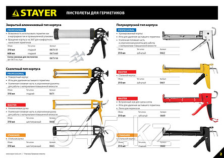 Пистолет для герметика STAYER "PROFESSIONAL" 0673-31, закрытый, алюминиевый корпус, 310мл, фото 2