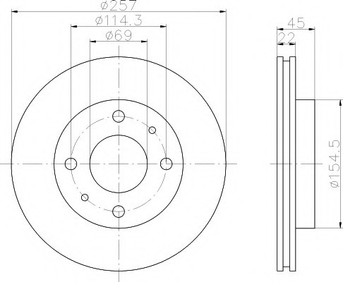 Тормозные диски Hyundai Sonata (93-98, передние, Optimal, D257)