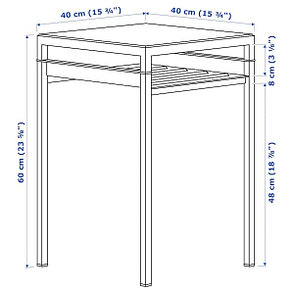 Столик с двусторонней столешницей НИБОДА светло-серый под бетон ИКЕА, IKEA, фото 2