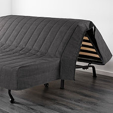 Диван-кровать 2-местный ЛИКСЕЛЕ Шифтебу темно-серый ИКЕА, IKEA, фото 2