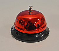 Настольный звонок на ресепшен металлический звонок ресепшн красный 6 см высота х 8.5 см диаметр (QJ125)