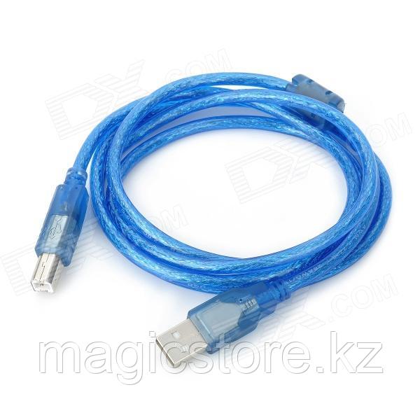 Кабель для принтера USB AM-BM 3м, синий, черный - фото 1 - id-p74052698