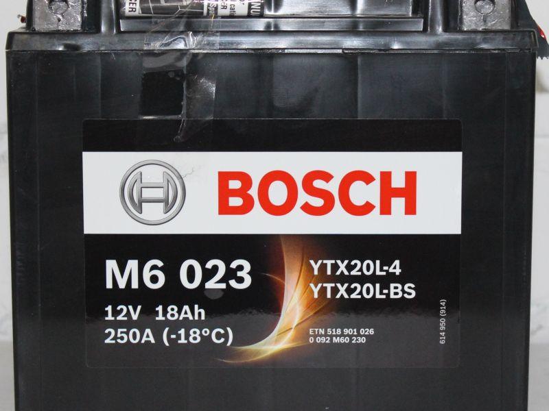 Mото аккумулятор Bosch Agm 18Ah 12V M6 023 YTX20L-BS - фото 1 - id-p74053407