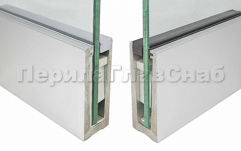 Зажимной анодированный 'серебро' профиль для стекла 10 мм и 5+5 - фото 5 - id-p74056340