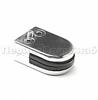 Стеклодержатель штампованный, под стекло 8 мм. 4+4 мм. на плоскость 39х24х55 полированный (AISI 304)