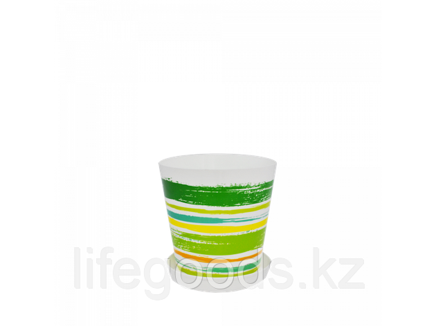 Вазон "Деко" с подставкой с декором 13*12,5см. (Краски: зел.), фото 2