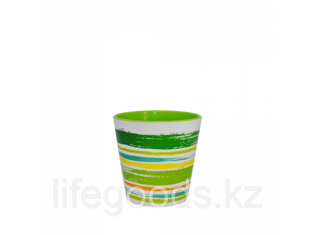 Вазон "Деко" со вставкой с декором 13*12,5см. (Краски: зел.), фото 2