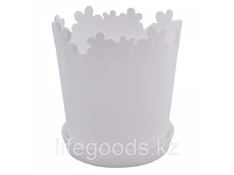Вазон "Лютик" с подставкой 13см. (белый) 160317003