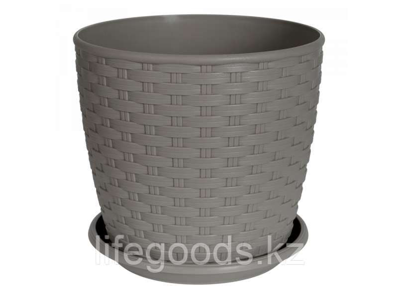 Вазон "Ротанг" с подставкой 16*15см. (какао) 190216004