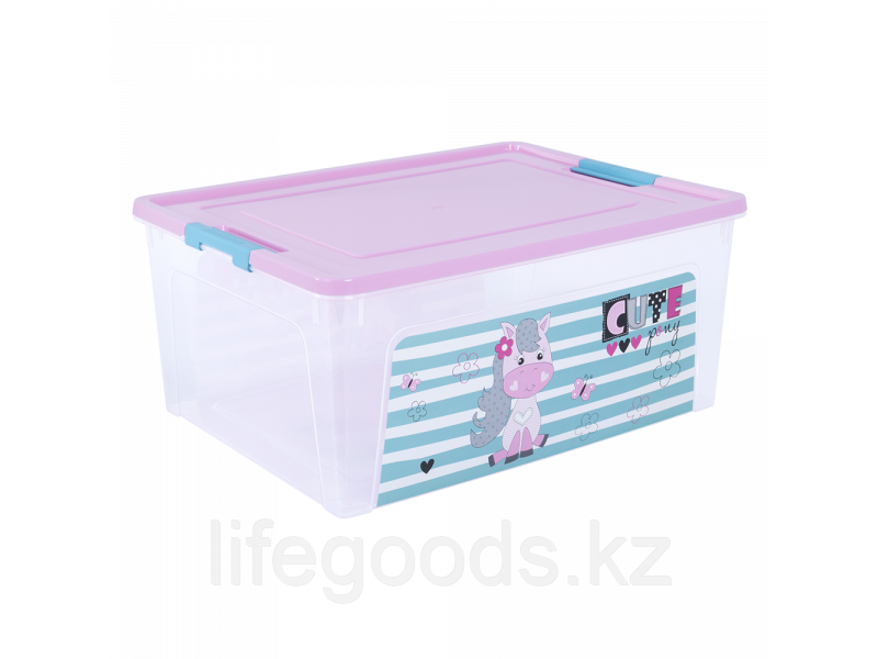 Контейнер "Smart Box" с декором Pet Shop  7,9л. (прозрачный/розовый/бирюзовый) 170110017