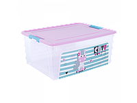 Контейнер "Smart Box" с декором Pet Shop 7,9л. (прозрачный/розовый/бирюзовый) 170110017