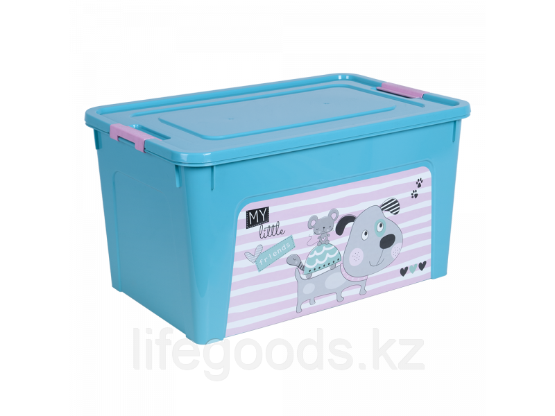 Контейнер "Smart Box" с декором Pet Shop 27л. (бирюзовый/бирюзовый/розовый) 170110014