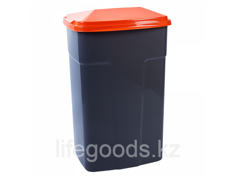 Бак мусорный 90л. (т.серый/оранжевый) 110104009 - фото 1 - id-p74059263