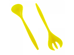 Ложка и вилка для салата (желтая прозрачный) 101202247