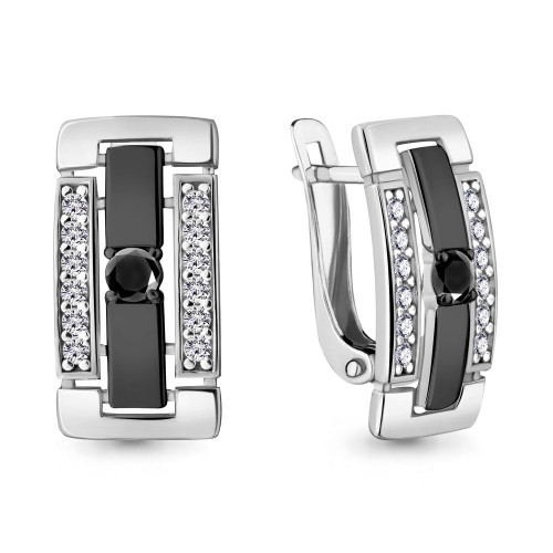 Серьги из серебра Aquamarine 48086АЧ.5