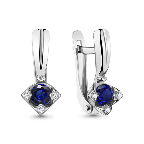 Серьги из серебра с фианитом Aquamarine 48256Б.5