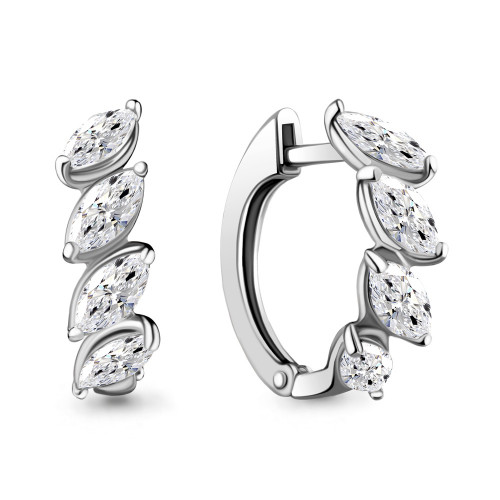 Серьги из серебра с фианитом Aquamarine 46182.5