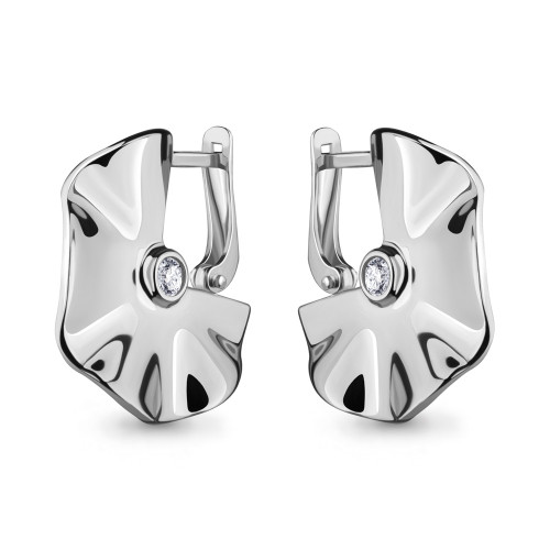 Серебряные серьги с фианитом Aquamarine 48281А.5