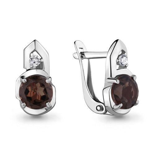 Серебряные серьги с фианитом Aquamarine 4469201А.5