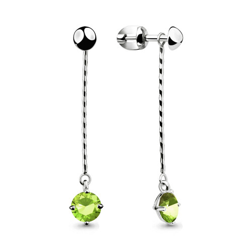 Серьги из серебра с стеклом Aquamarine 46063101З.5
