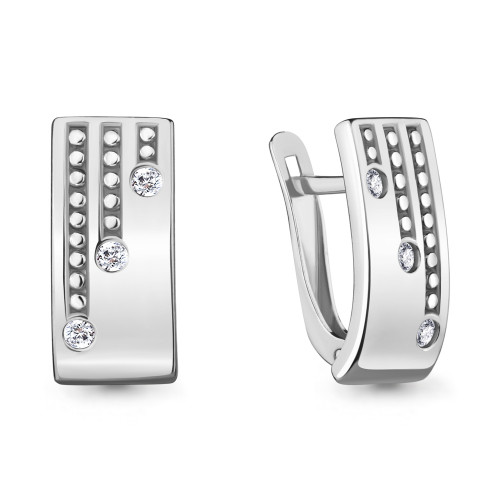 Серьги из серебра с фианитом Aquamarine 48365А.5