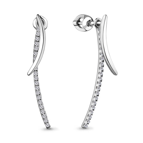 Серебряные серьги с фианитом Aquamarine 48350А.5