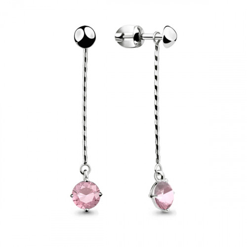 Серебряные серьги с фианитом Aquamarine 46063Р.5