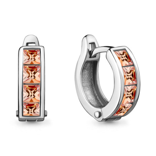 Серьги из серебра с фианитом Aquamarine 43054Е.5