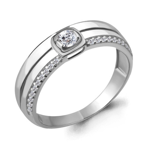 Кольцо из серебра с фианитом swarovski Aquamarine 66564А.5