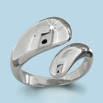 Серебряное кольцо с фианитом Aquamarine 64116А.5