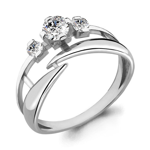 Серебряное кольцо с фианитом Aquamarine 64732.5
