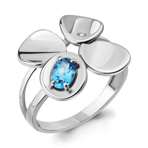 Кольцо из серебра с топазом свисс Aquamarine 6918405А.5