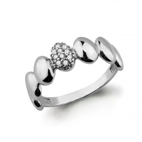 Кольцо из серебра с фианитом Aquamarine 64618А