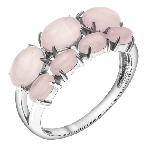 Серебряное кольцо с кварцем розовым Teosa 100-947-RQ