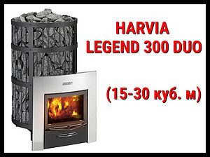 Дровяная печь Harvia Legend 300 Duo с выносной топкой (Производительность 15 - 30 м3)