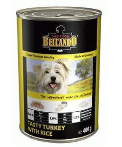 512 535 Belcando Turkey with Rice, Белькандо влажный корм для собак индейка с рисом, банка 400 гр.