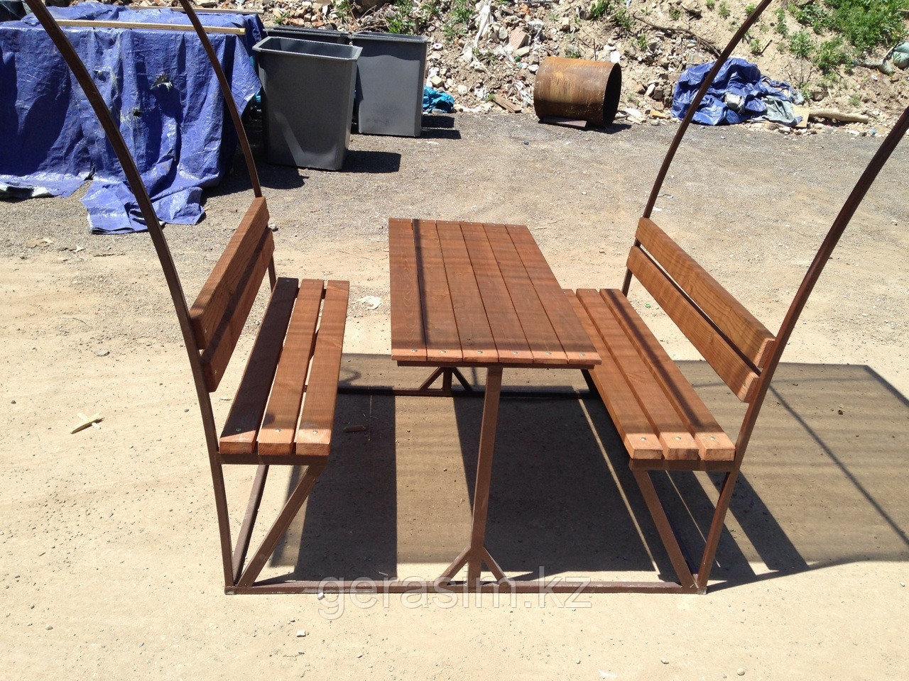 Беседка с двумя скамейками и столом - фото 4 - id-p3549814