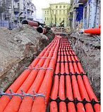 Двустенная труба ПНД жесткая для кабельной канализации д.200мм, SN6, 6м, цвет красный, фото 2