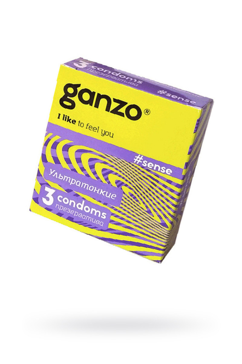 Презервативы Ganzo Sense, ТОНКИЕ, 18 см, 3 шт.