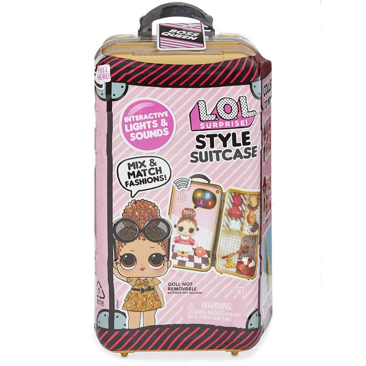 LOL Style Suitcase - Стильный Чемодан ЛОЛ с куклой Босс Квин (15 сюрпризов)