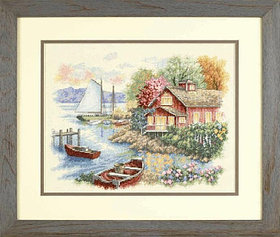 35230 Набор для вышивки крестом «Спокойный дом у озера»