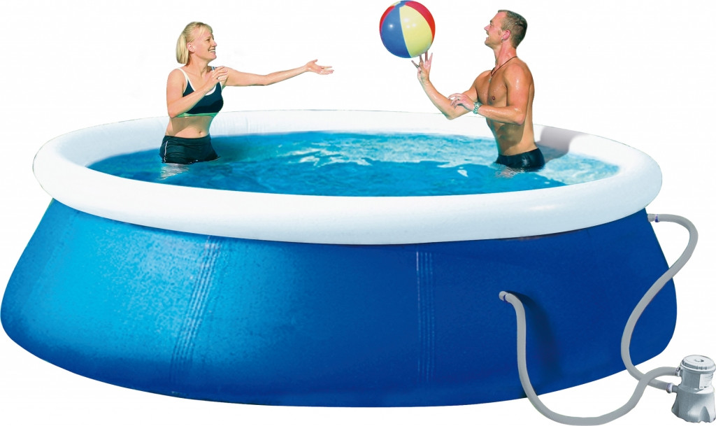 Надувной бассейн Wehncke QUICK-UP голубой (Ø360х76см) в комплекте: фильтрующий насос (1200 л/ч) R 83079