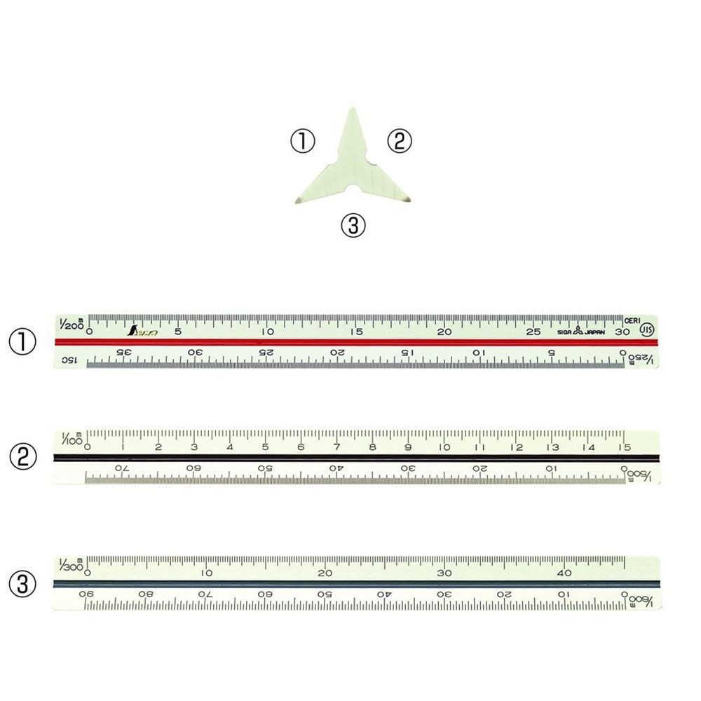 Линейка треугольная, масштабная Shinwa, 150мм, для архитекторов - фото 3 - id-p74104627