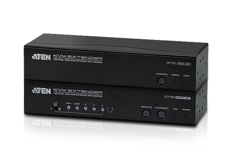 ATEN CE775-AT-G USB Dual View KVM-удлинитель с функцией Deskew