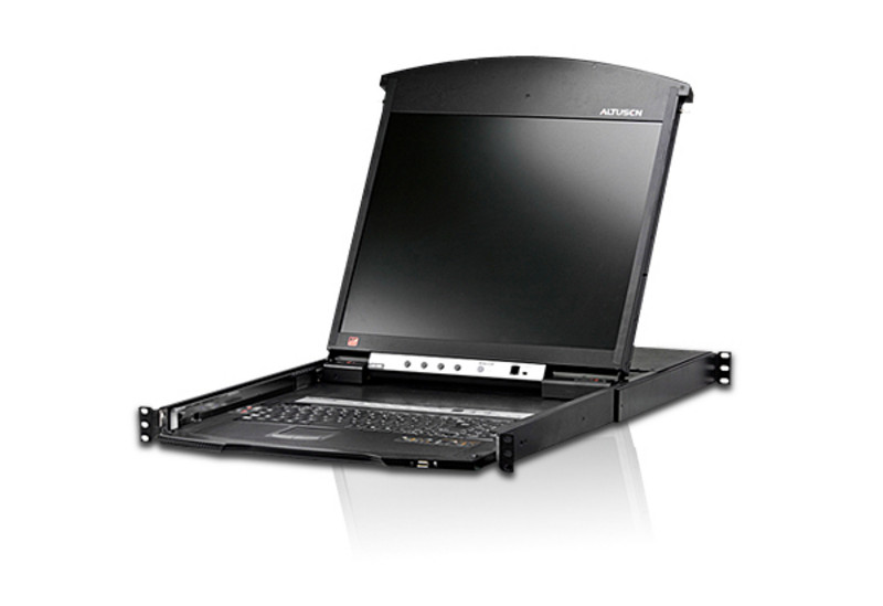 ATEN KL1508AM-AX-RG 8-портовый KVM-переключатель высокой плотности Dual Rail с 17 дюймовым ЖК-дисплеем